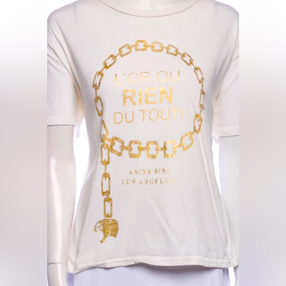 Anine Bing Ringo Cotton Tee Goldie